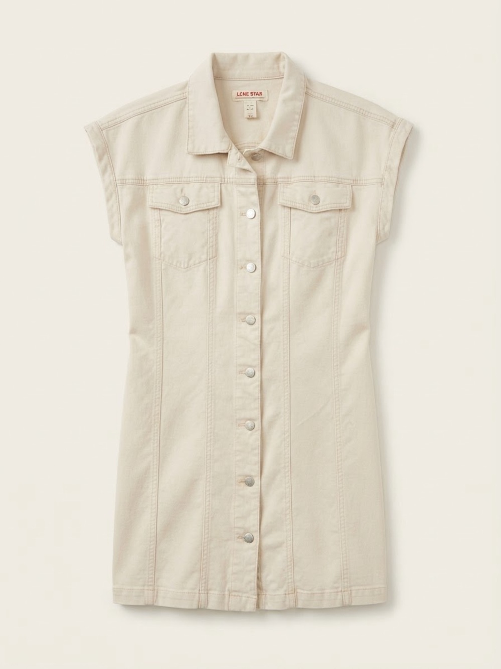 Vintage Lone Star Sleeveless Denim Vest/Shirt Dress,100% cotton,ptp 20, L
